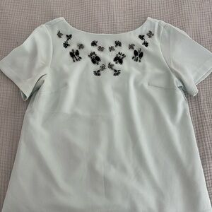 Banana Republic Embellished Light Blue Blouse